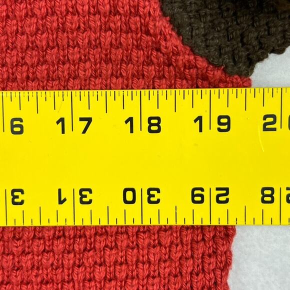 Little Journeys Chicago Knit Sweater Women's Size M Alpaca Wool Blend Red V Neck - Picture 8 of 8